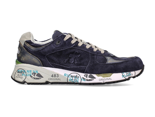 Premiata uomo Mase sneakers in camoscio blu 5682